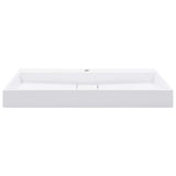 Wash Basin 100x46x11 cm Mineral Cast/Marble Cast White - Side View