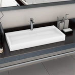 Wash Basin 100x46x11 cm Mineral Cast/Marble Cast White