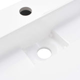 Wash Basin 120x46x11 cm Mineral Cast/Marble Cast White - Close-Up Angle