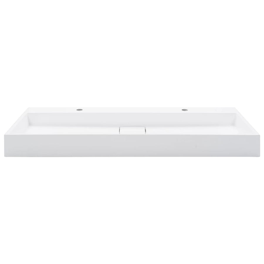 Wash Basin 120x46x11 cm Mineral Cast/Marble Cast White