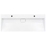 Wash Basin 120x46x11 cm Mineral Cast/Marble Cast White - Top-Down View