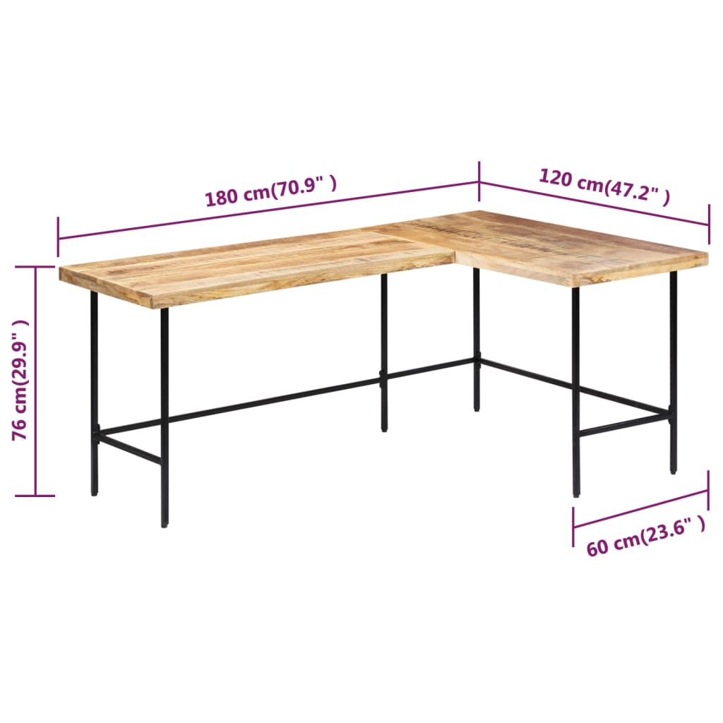 Desk 180x120x76 cm Solid Mango Wood
