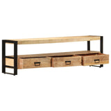 TV Cabinet 150x30x45 cm Solid Mango Wood - Side View