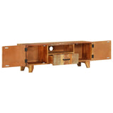 Hand Carved TV Cabinet 120x30x40 cm Solid Reclaimed Wood