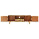 Hand Carved TV Cabinet 120x30x40 cm Solid Reclaimed Wood - 45-Degree Angle