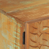 Hand Carved TV Cabinet 120x30x40 cm Solid Reclaimed Wood - Rear View
