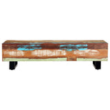 Coffee Table 120x50x30 cm Solid Reclaimed Wood and Steel - Front View