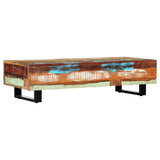 Coffee Table 120x50x30 cm Solid Reclaimed Wood and Steel - Side View