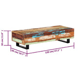 Coffee Table 120x50x30 cm Solid Reclaimed Wood and Steel