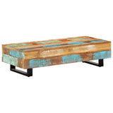 Coffee Table 120x50x30 cm Solid Reclaimed Wood and Steel - Close-Up Angle