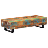Coffee Table 120x50x30 cm Solid Reclaimed Wood and Steel - Low Angle