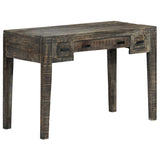 Desk Black 110x50x75 cm Solid Mango Wood - Front View