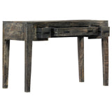 Desk Black 110x50x75 cm Solid Mango Wood - Extra Image