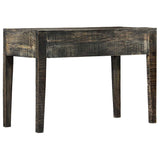 Desk Black 110x50x75 cm Solid Mango Wood - Extra Image