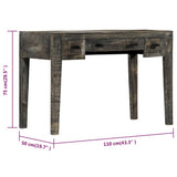 Desk Black 110x50x75 cm Solid Mango Wood - Rear View