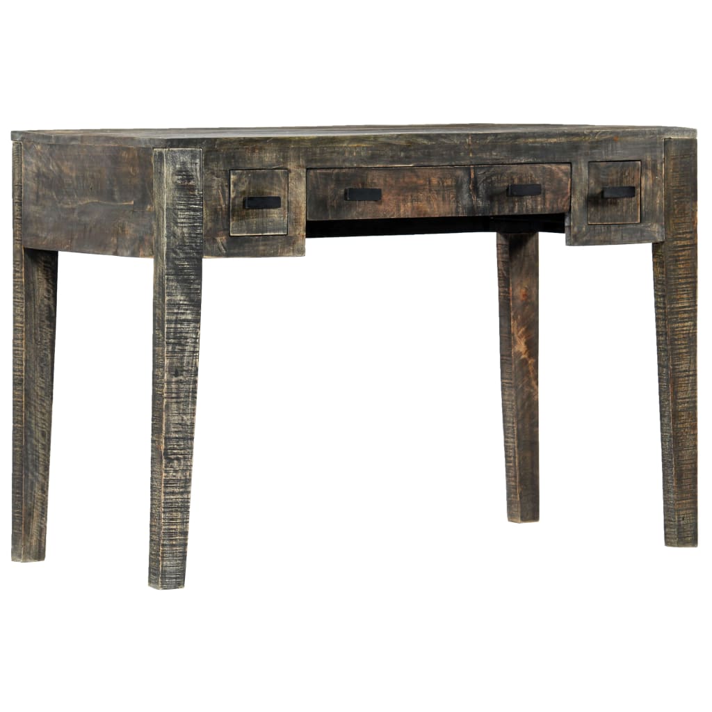 Desk Black 110x50x75 cm Solid Mango Wood