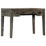 Desk Black 110x50x75 cm Solid Mango Wood - Low Angle