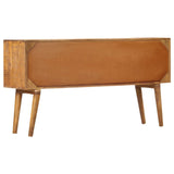 Sideboard with Printed Pattern 130x30x70 cm Solid Mango Wood - Top-Down View