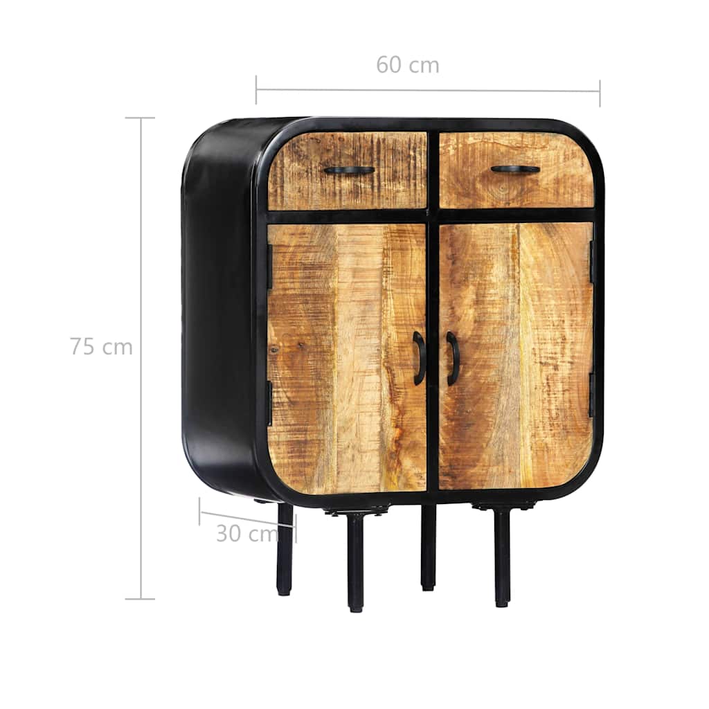 Sideboard 60x30x75 cm Solid Mango Wood and Iron
