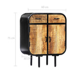 Sideboard 60x30x75 cm Solid Mango Wood and Iron - Low Angle