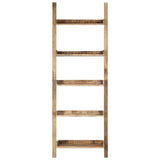 Ladder Shelf Brown 75x37x205 cm Solid Mango Wood - Front View