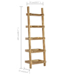 Ladder Shelf Brown 75x37x205 cm Solid Mango Wood