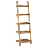 Ladder Shelf Brown 75x37x205 cm Solid Mango Wood - Rear View