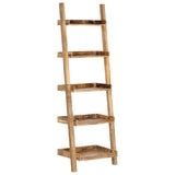 Ladder Shelf Brown 75x37x205 cm Solid Mango Wood - Extra Image