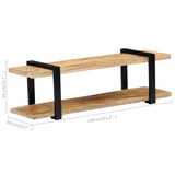 TV Cabinet 130x40x40 cm Solid Mango Wood - Rear View