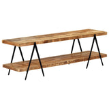 TV Cabinet 160x40x50 cm Solid Mango Wood - Rear View