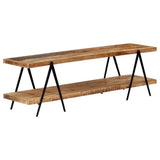 TV Cabinet 160x40x50 cm Solid Mango Wood - Close-Up Angle