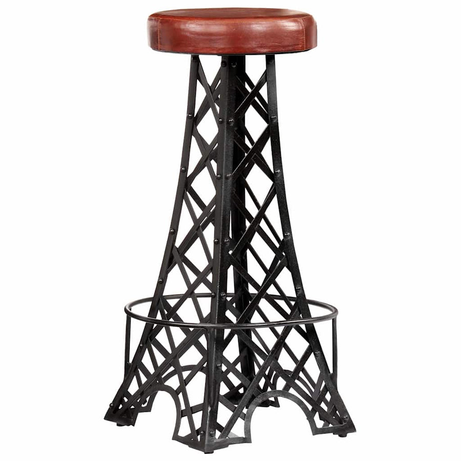 Bar Stools 2 pcs Real Leather