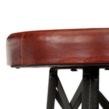 Bar Stools 2 pcs Real Leather - Rear View