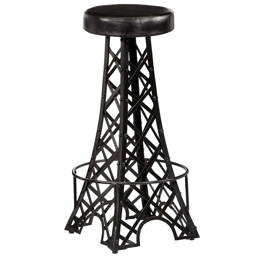 Bar Stools 2 pcs Real Leather