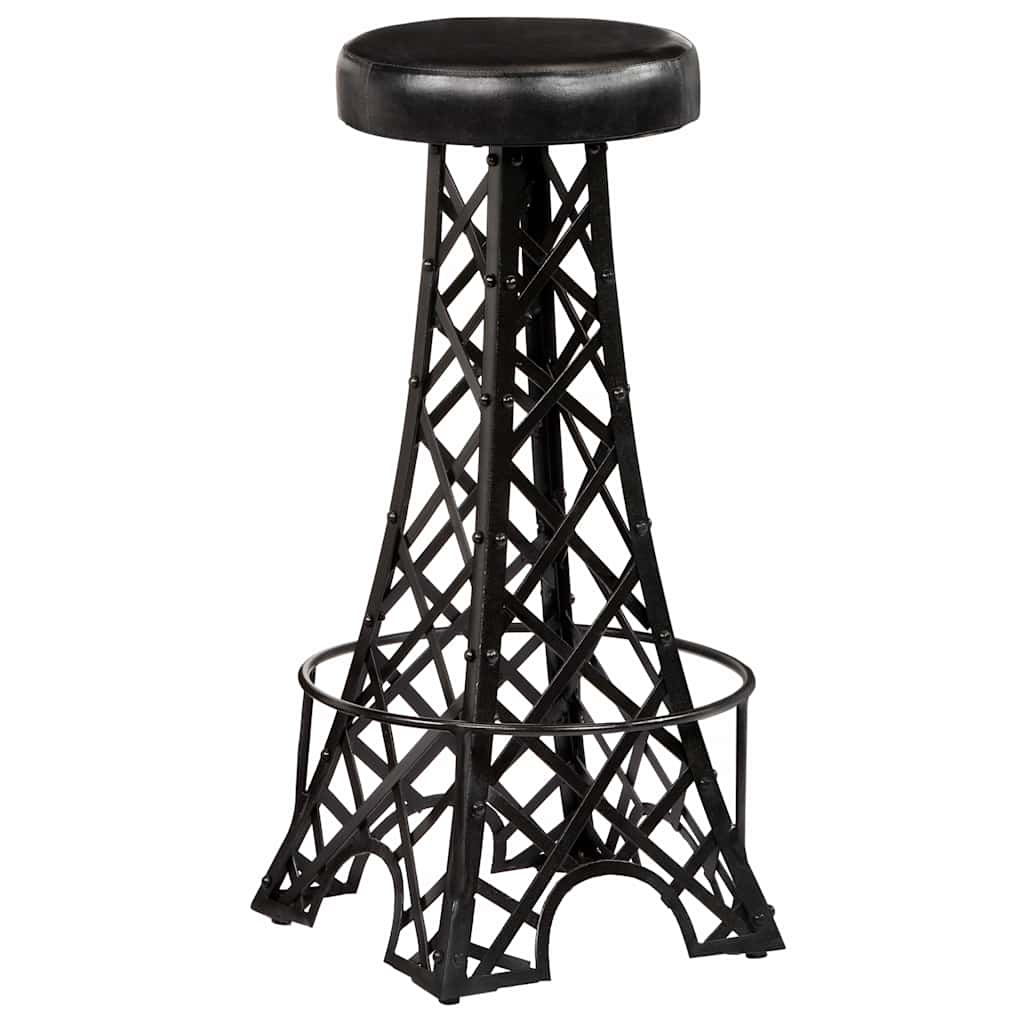 Bar Stools 2 pcs Real Leather