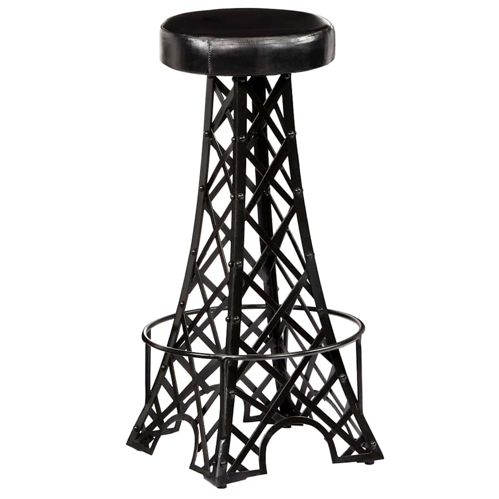 Bar Stools 2 pcs Real Leather