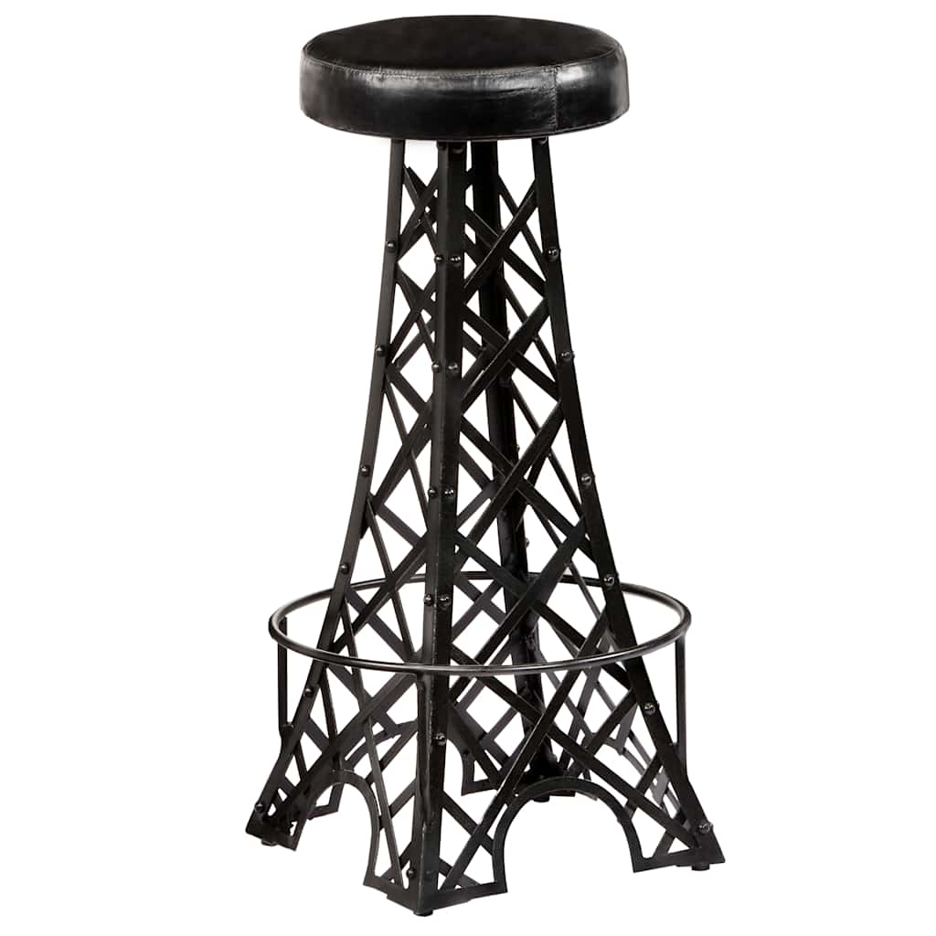 Bar Stools 2 pcs Real Leather