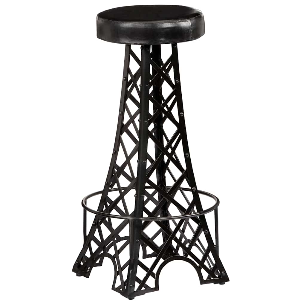 Bar Stools 2 pcs Real Leather