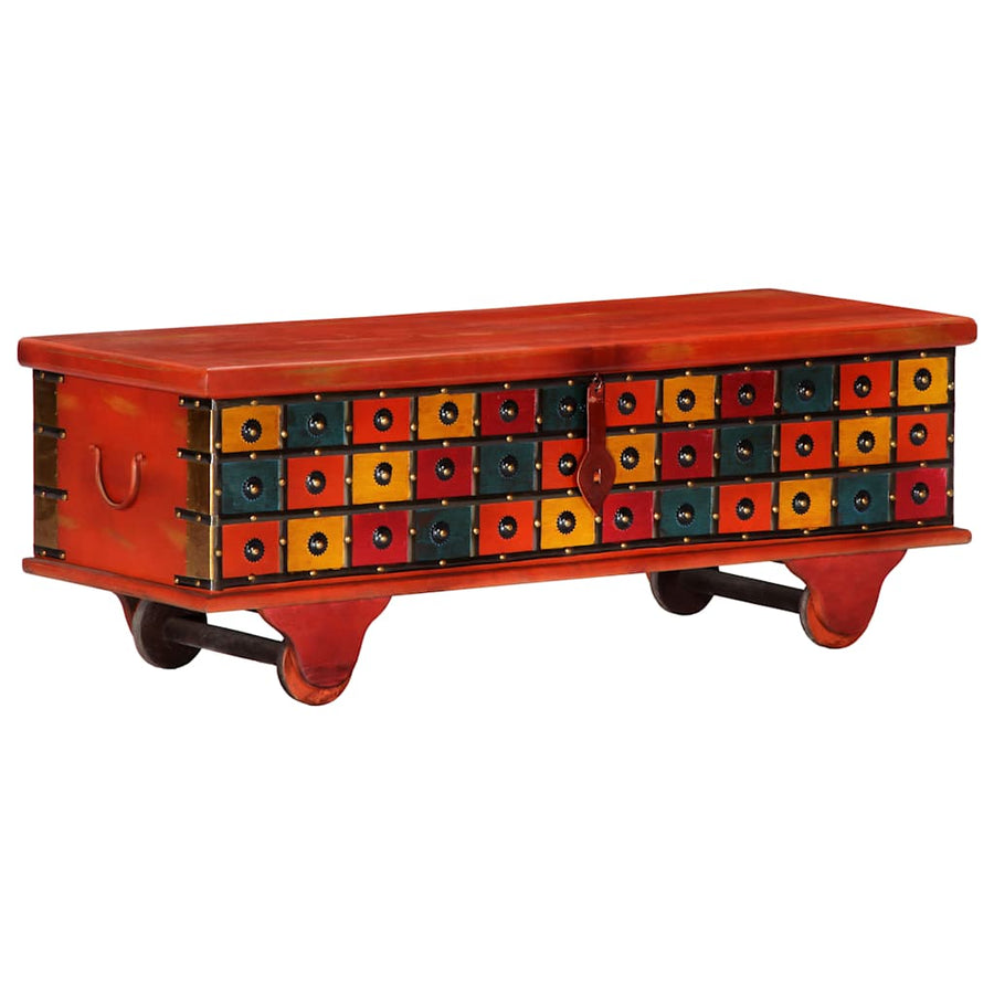 Storage Box Red 110x40x40 cm Solid Acacia Wood