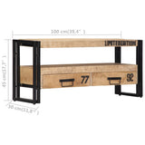 TV Cabinet 100x30x45 cm Solid Mango Wood - Rear View