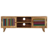 TV Cabinet 120x30x40 cm Solid Mango Wood - Front View