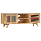 TV Cabinet 120x30x40 cm Solid Mango Wood - Close-Up Angle