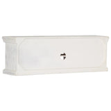 TV Cabinet White 120x30x40 cm Solid Mango Wood - Side View