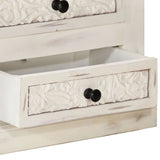 TV Cabinet White 120x30x40 cm Solid Mango Wood - Rear View