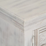 TV Cabinet White 120x30x40 cm Solid Mango Wood - Close-Up Angle