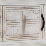 TV Cabinet White 120x30x40 cm Solid Mango Wood - Low Angle