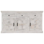 Sideboard White 140x40x74 cm Solid Mango Wood