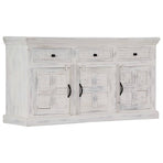 Sideboard White 140x40x74 cm Solid Mango Wood