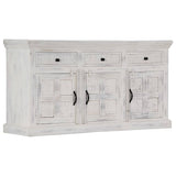 Sideboard White 140x40x74 cm Solid Mango Wood - Extra Image