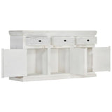 Sideboard White 140x40x74 cm Solid Mango Wood - Side View